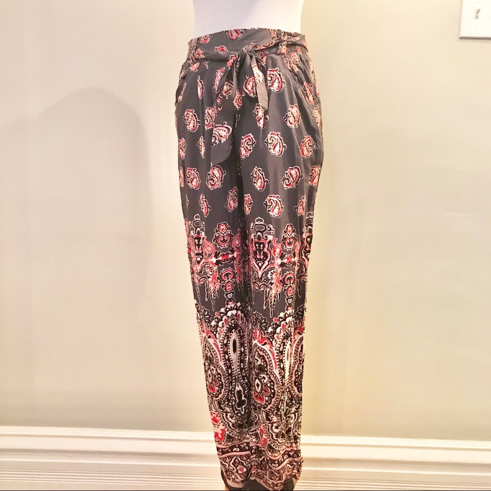 Belted Drawstring Print Pant | Size S